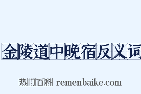 金陵道中晚宿反义词是什么意思的图片